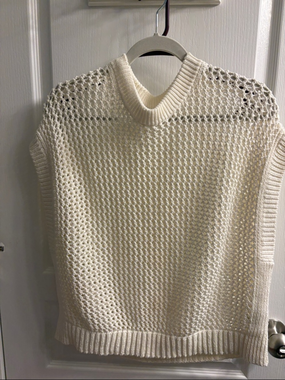 Madewell Women's Cream Knit Sleeveless Sweater Vest